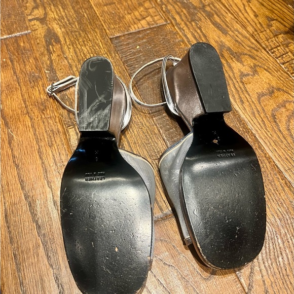 YSL — Yves Saint Laurent — Size 8 — Vintage Square Toe Silver Mesh Sandals - Picture 10 of 10